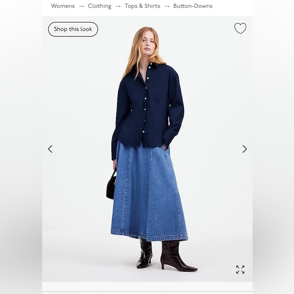 Madewell Relaxed Button-Up Shirt Navy sm